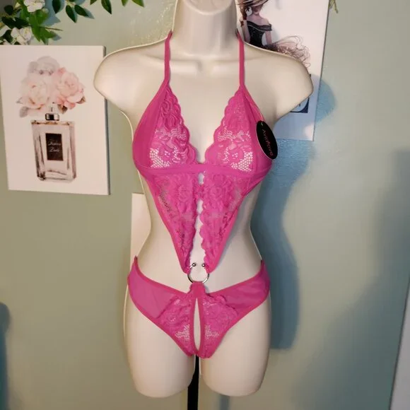 Avidlove Deep V Lingerie Lace Teddy One Piece - Picture 3 of 8